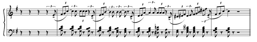 замена длинной ноты на ритмическую фигуру (в долю)