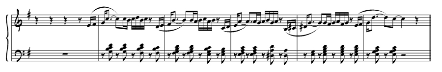 замена длинной ноты на ритмическую фигуру (на "и" левой руке) - 2