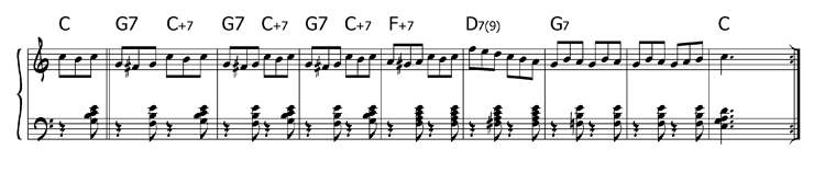 "Каватина Фигаро" пример джазовой фактуры в гармонии