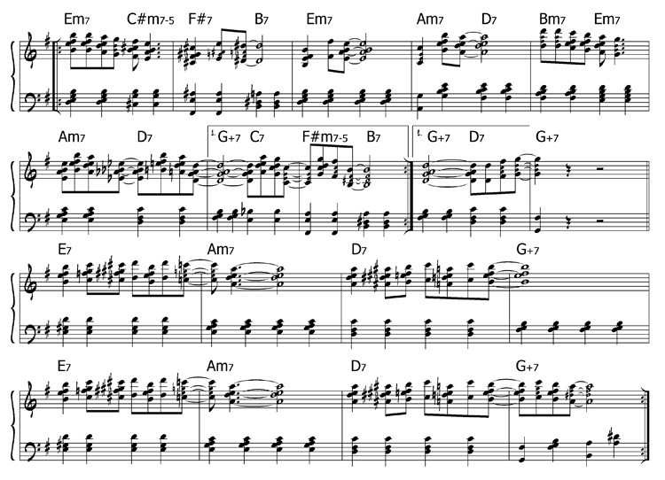 Колыбельная Ширинга - квартовыми аккордами в Соль мажоре - 2