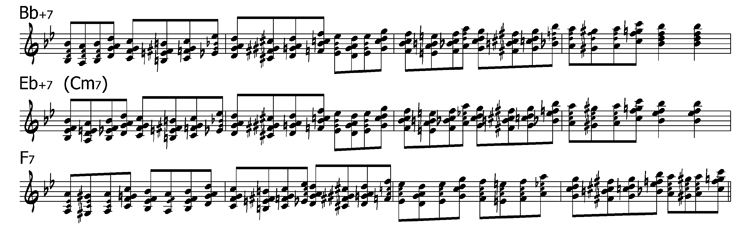 упражнение 2 - квартовые аккорды в Си-бемоль мажоре