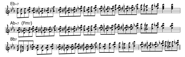 упражнение 2 - квартовые аккорды в Ми-бемоль мажоре