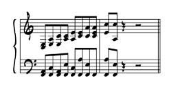 8 фактурных вариантов септаккорда на басу Фа