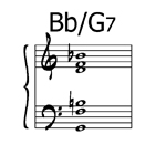 Bb/G7 - политональный аккорд